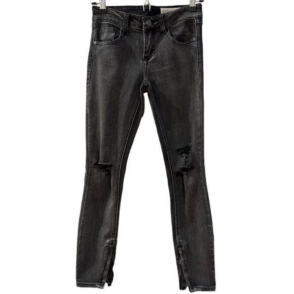 Pistola Distressed Slim Zip Ankle Charcoal Jean - Picture 1 of 6